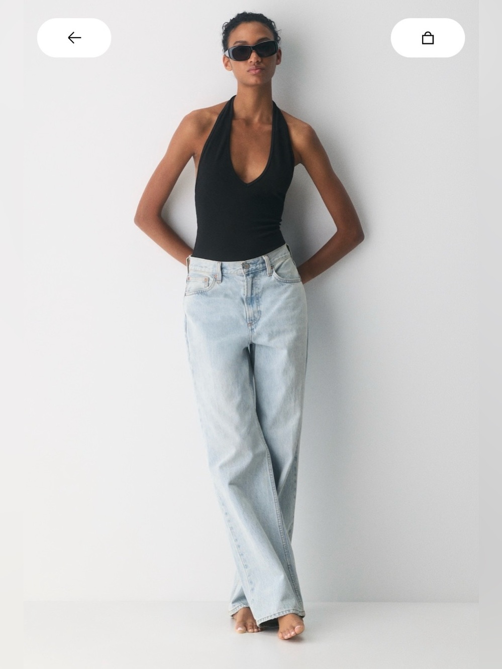 Aritzia Black Halter Bodysuit